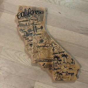 NIB California Decorative Bamboo Cutting Board / Charcuterie Board